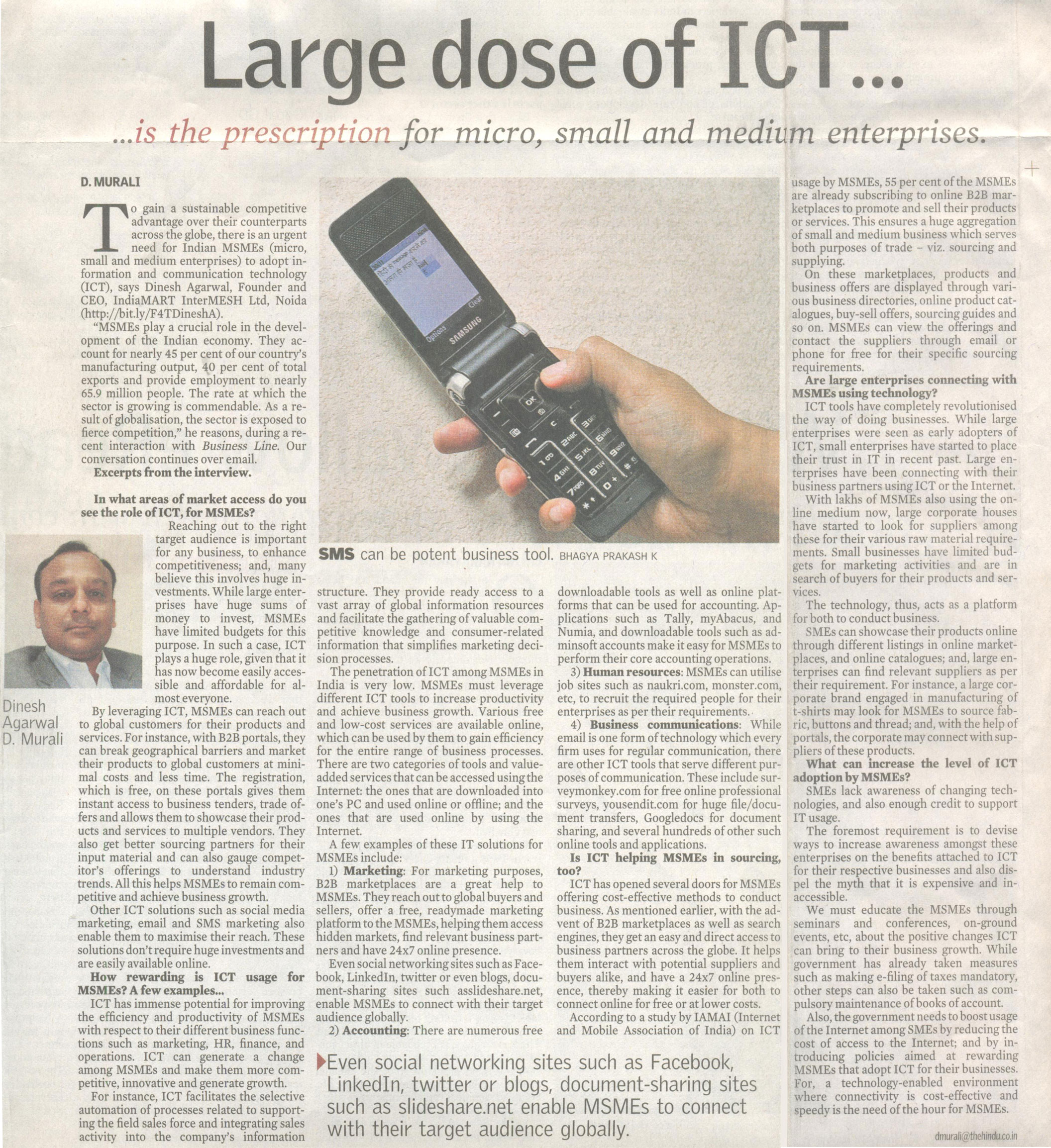 Large dose of ICT…