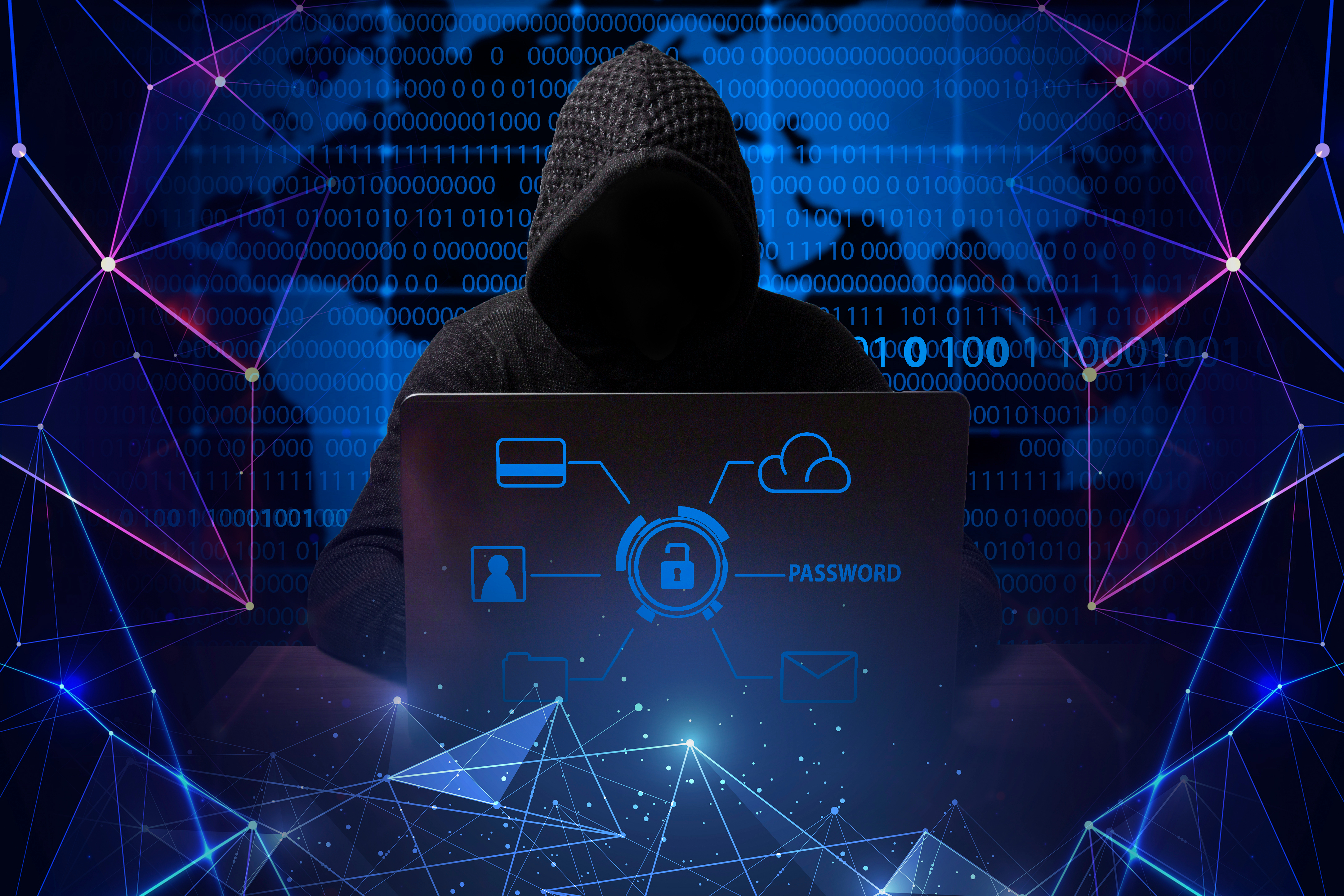 Hacker,In,A,Jacket,With,A,Hood,With,A,Laptop